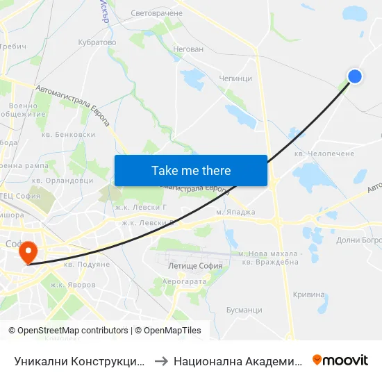 Уникални Конструкции - По Желание / Unikalni Konstruktsii - on Demand (2264) to Национална Академия За Театрално И Филмово Изкуство Кръстьо Сарафов map