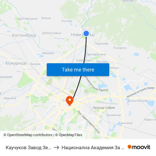 Каучуков Завод Зебра / Zebra Caouchouc Factory (0799) to Национална Академия За Театрално И Филмово Изкуство Кръстьо Сарафов map