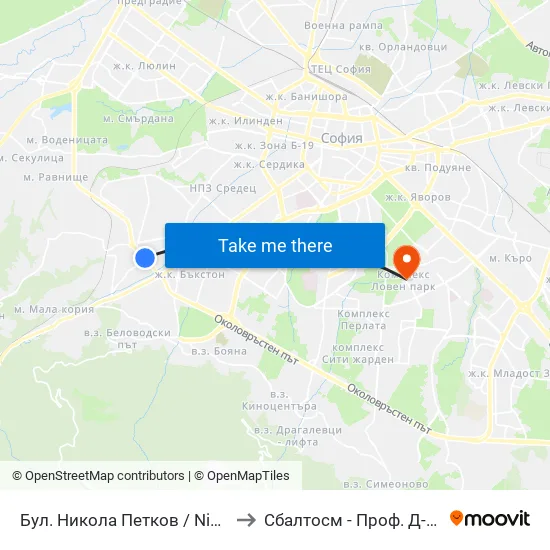 Бул. Никола Петков / Nikola Petkov Blvd. (0347) to Сбалтосм - Проф. Д-Р Димитър Шойлев map