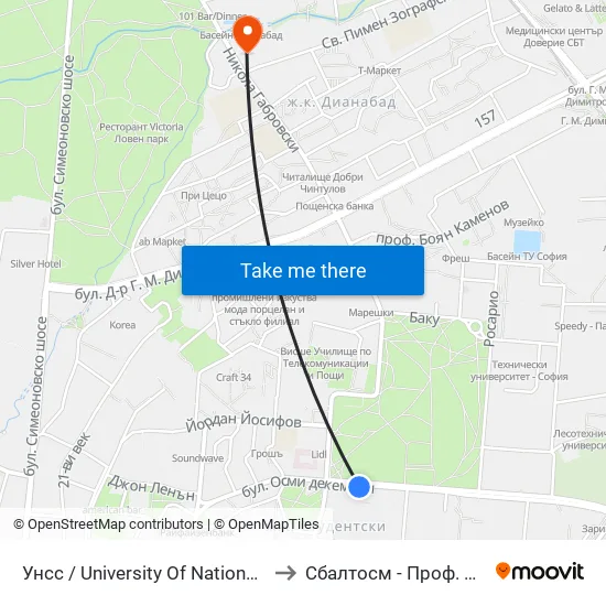 🎓 Унсс / University Of National And World Economy (1692) to Сбалтосм - Проф. Д-Р Димитър Шойлев map