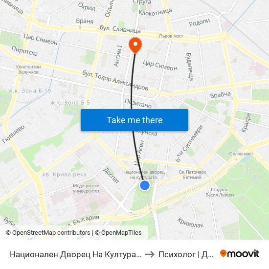 Национален Дворец На Културата / National Palace Of Culture (1139) to Психолог | Даниела Кръстева map