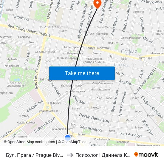 Бул. Прага / Prague Blvd. (0366) to Психолог | Даниела Кръстева map