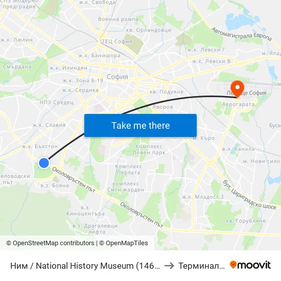 🎨 Ним / National History Museum (1464) to Терминал 1 map