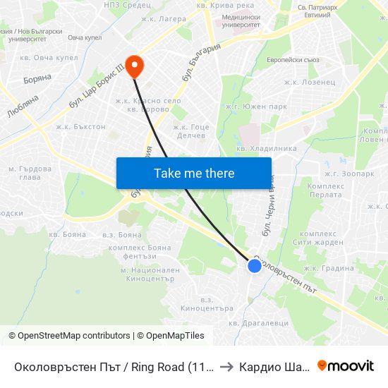 Околовръстен Път / Ring Road (1177) to Кардио Шанс map
