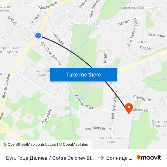 Бул. Гоце Делчев / Gotse Delchev Blvd. (0314) to Болница Вита map