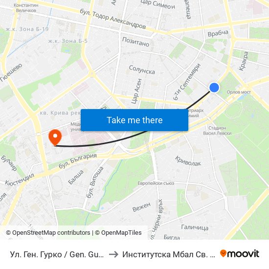 Ул. Ген. Гурко / Gen. Gurko St. (1903) to Институтска Мбал Св. Иван Рилски map