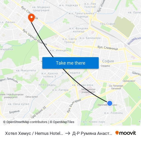 Хотел Хемус / Hemus Hotel (2329) to Д-Р Румяна Анастасова map