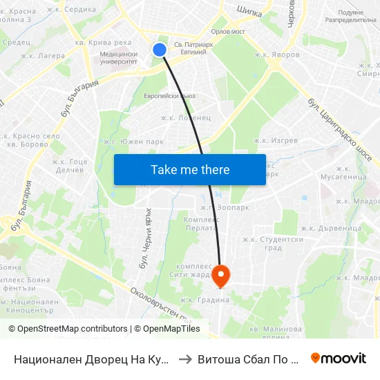 Ⓜ️ Национален Дворец На Културата / National Palace Of Culture (1139) to Витоша Сбал По Ортопедия И Травматология map