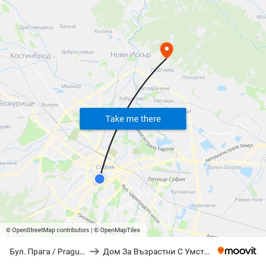 Бул. Прага / Prague Blvd. (0365) to Дом За Възрастни С Умствена Изостаналост map