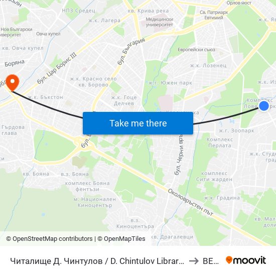 Читалище Д. Чинтулов / D. Chintulov Library (2366) to ВЕБИ map