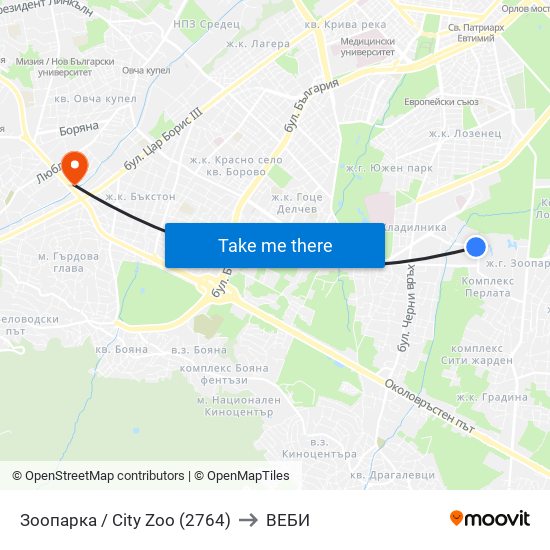 Зоопарка / City Zoo (2764) to ВЕБИ map