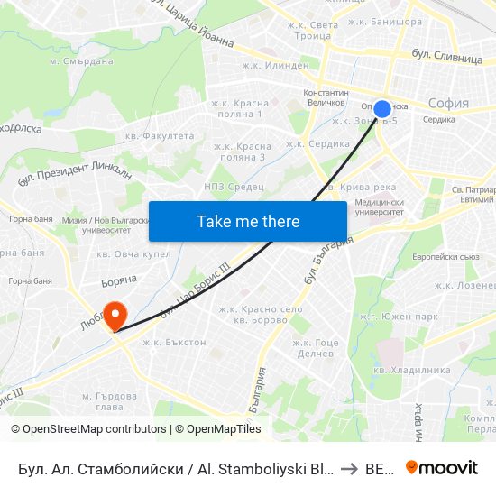 Бул. Ал. Стамболийски / Al. Stamboliyski Blvd. (0283) to ВЕБИ map