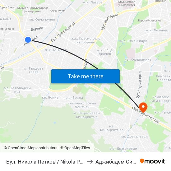 Бул. Никола Петков / Nikola Petkov Blvd. (0347) to Аджибадем Сити Клиник map