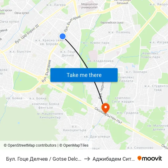 Бул. Гоце Делчев / Gotse Delchev Blvd. (0308) to Аджибадем Сити Клиник map