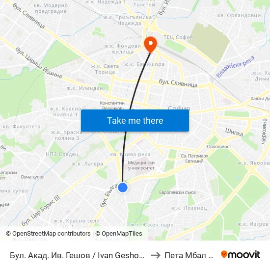 Ⓜ️ Бул. Акад. Ив. Гешов / Ivan Geshov Blvd. (0270) to Пета Мбал София map