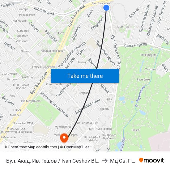 Бул. Акад. Ив. Гешов / Ivan Geshov Blvd. (0270) to Мц Св. Петка map