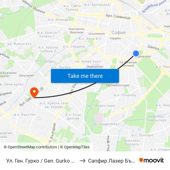 Ул. Ген. Гурко / Gen. Gurko St. (1903) to Сапфир Лазер България map