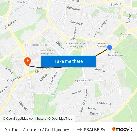 Ⓜ️🎓🏟️ Ул. Граф Игнатиев / Graf Ignatiev St. (1914) to SBALBB Sv.Anna map