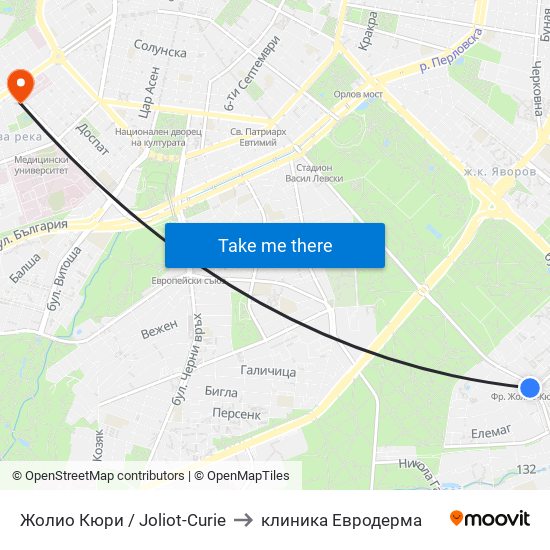 Жолио Кюри / Joliot-Curie to клиника Евродерма map