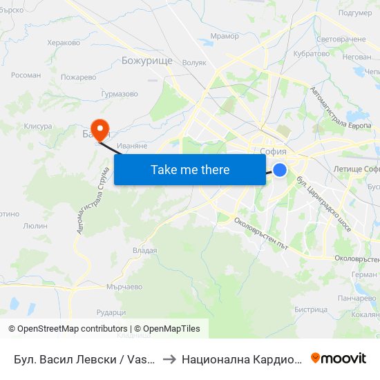 Бул. Васил Левски / Vasil Levski Blvd. (0300) to Национална Кардиологична Болница map