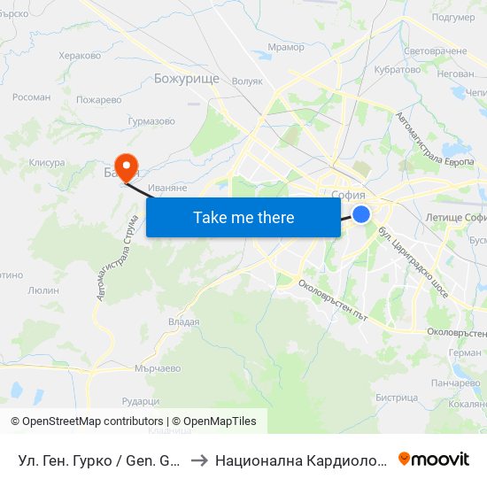 Ул. Ген. Гурко / Gen. Gurko St. (1903) to Национална Кардиологична Болница map
