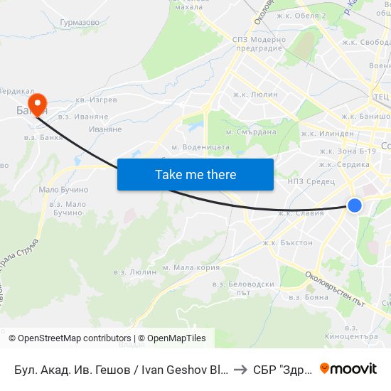 Бул. Акад. Ив. Гешов / Ivan Geshov Blvd. (0270) to СБР "Здраве" map