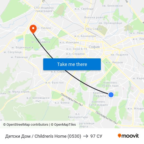 Детски Дом / Children's Home (0530) to 97 СУ map