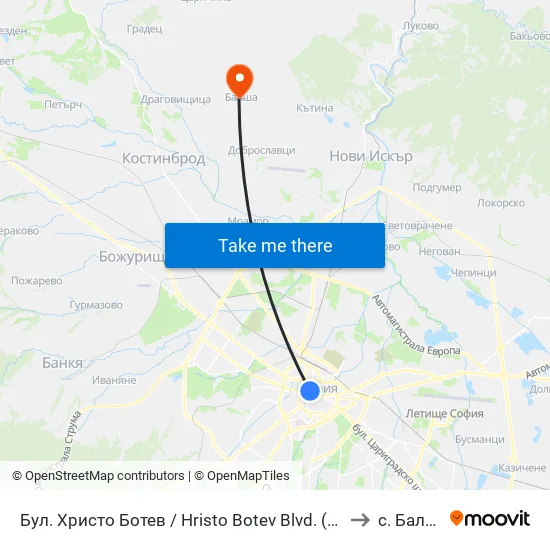 Бул. Христо Ботев / Hristo Botev Blvd. (0383) to с. Балша map