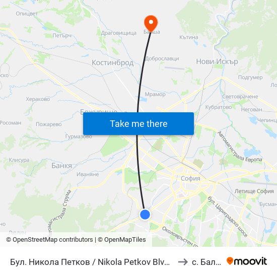 Бул. Никола Петков / Nikola Petkov Blvd. (0348) to с. Балша map