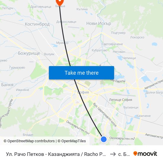 Ул. Рачо Петков - Казанджията / Racho Petkov Kazandzhiyata St. (2650) to с. Балша map