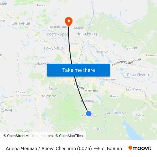 Анева Чешма / Aneva Cheshma (0075) to с. Балша map