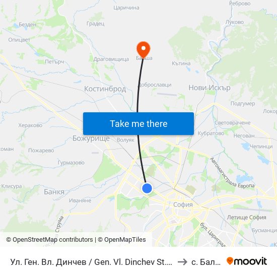 Ул. Ген. Вл. Динчев / Gen. Vl. Dinchev St. (1892) to с. Балша map