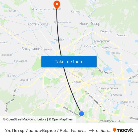 Ул. Петър Иванов-Вертер / Petar Ivanov-Verter St. to с. Балша map