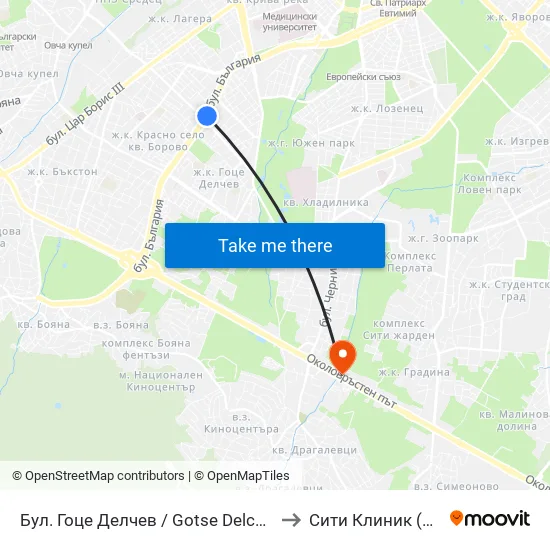 Бул. Гоце Делчев / Gotse Delchev Blvd. (0313) to Сити Клиник (Siti Klinik) map