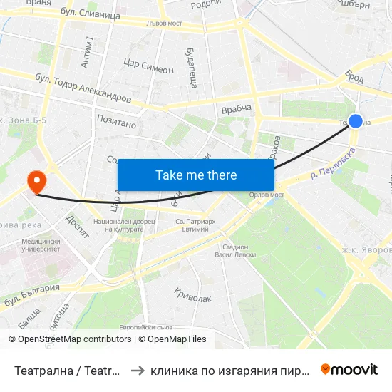 Театрална / Teatralna to клиника по изгаряния пирогов map
