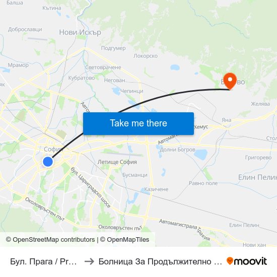 Бул. Прага / Prague Blvd. (0365) to Болница За Продължително Лечение И Рехабилитация map