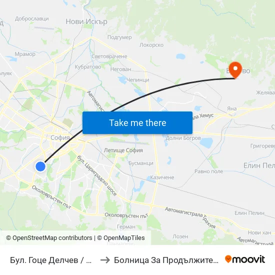 Бул. Гоце Делчев / Gotse Delchev Blvd. (0314) to Болница За Продължително Лечение И Рехабилитация map