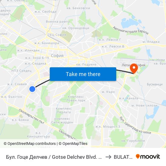 Бул. Гоце Делчев / Gotse Delchev Blvd. (0308) to BULATSA map