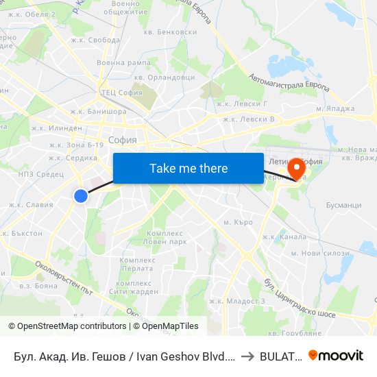 Бул. Акад. Ив. Гешов / Ivan Geshov Blvd. (0275) to BULATSA map