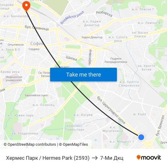 Хермес Парк / Hermes Park (2593) to 7-Ми Дкц map