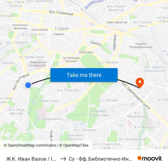 Ж.К. Иван Вазов / Ivan Vazov (0626) to Су - Фф, Библиотечно-Информационни Науки map