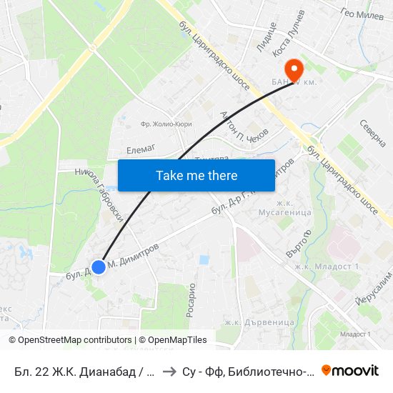 Бл. 22 Ж.К. Дианабад / Bl. 22, Dianabad Qr. (0124) to Су - Фф, Библиотечно-Информационни Науки map