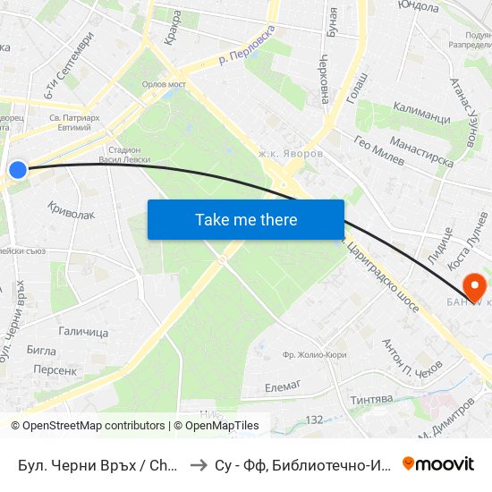 Бул. Черни Връх / Cherni Vrah Blvd. (0401) to Су - Фф, Библиотечно-Информационни Науки map