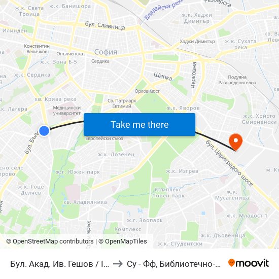 Бул. Акад. Ив. Гешов / Ivan Geshov Blvd. (0275) to Су - Фф, Библиотечно-Информационни Науки map