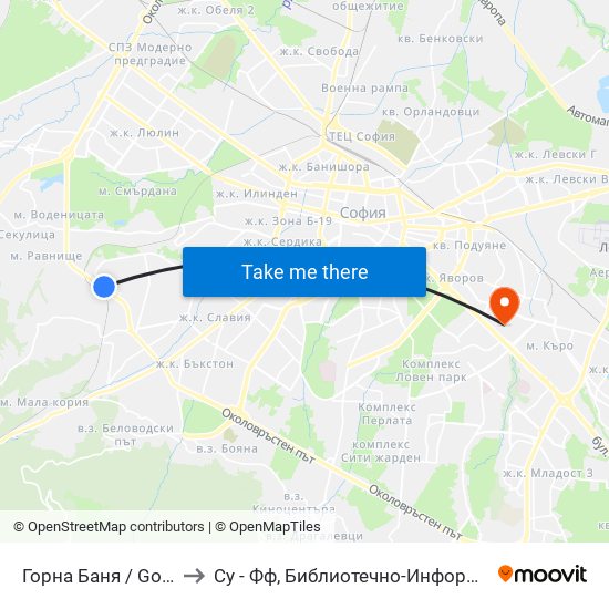 Горна Баня / Gorna Banya to Су - Фф, Библиотечно-Информационни Науки map