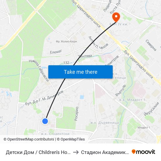 Детски Дом / Children's Home (0530) to Стадион Академик-Плиска map