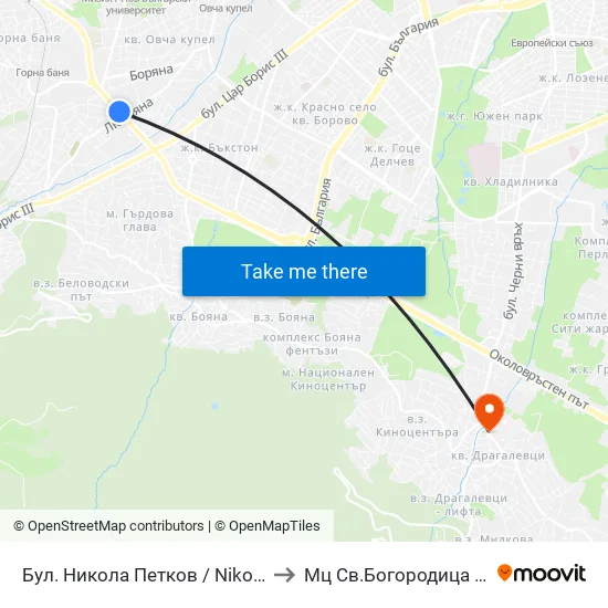 Бул. Никола Петков / Nikola Petkov Blvd. (0347) to Мц Св.Богородица - Възвестителка map