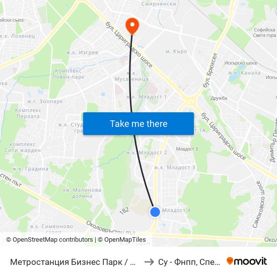 Метростанция Бизнес Парк / Business Park Metro Station (2490) to Су - Фнпп, Специалност Музика map