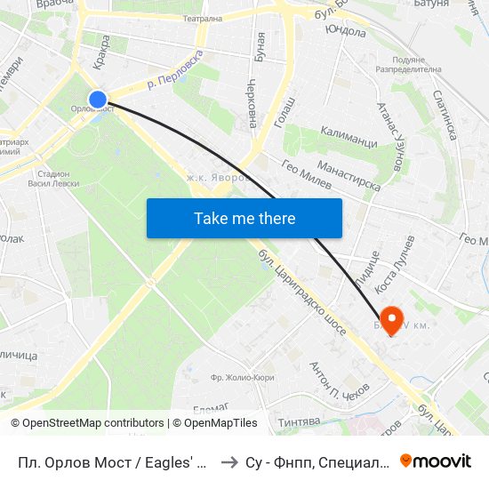 Пл. Орлов Мост / Eagles' Bridge Sq. (1289) to Су - Фнпп, Специалност Музика map