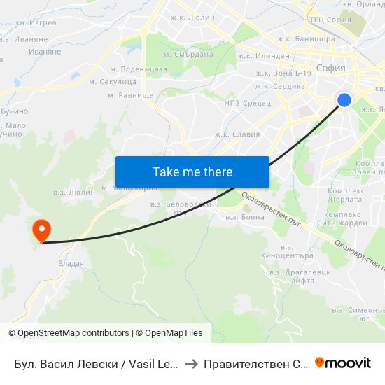 Бул. Васил Левски / Vasil Levski Blvd. (0299) to Правителствен Санаториум map